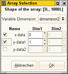 array selection dialog