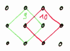 point matrix with marked squares angle=45