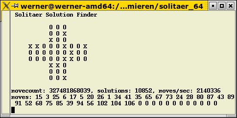 screenshot of the solitaire solverm 